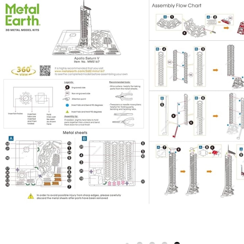 Fascinations Metal Earth Apollo Saturn V with Gantry 3D Metal Model Kit - Picture 6 of 6